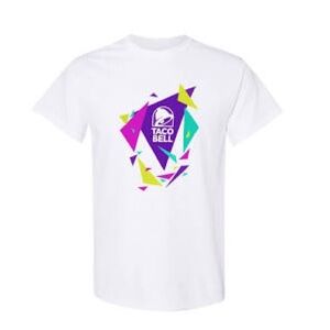Taco Bell | Men’s 90s Retro Logo Graphic Tee Shirt Taco Bell White Large